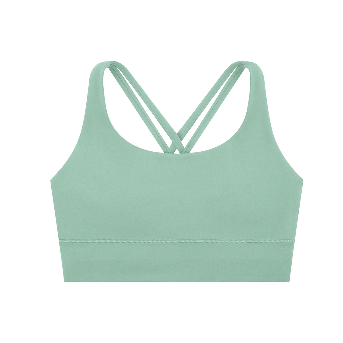 Tandem Strappy Longline Sports Bra in Light Green, women's activewear