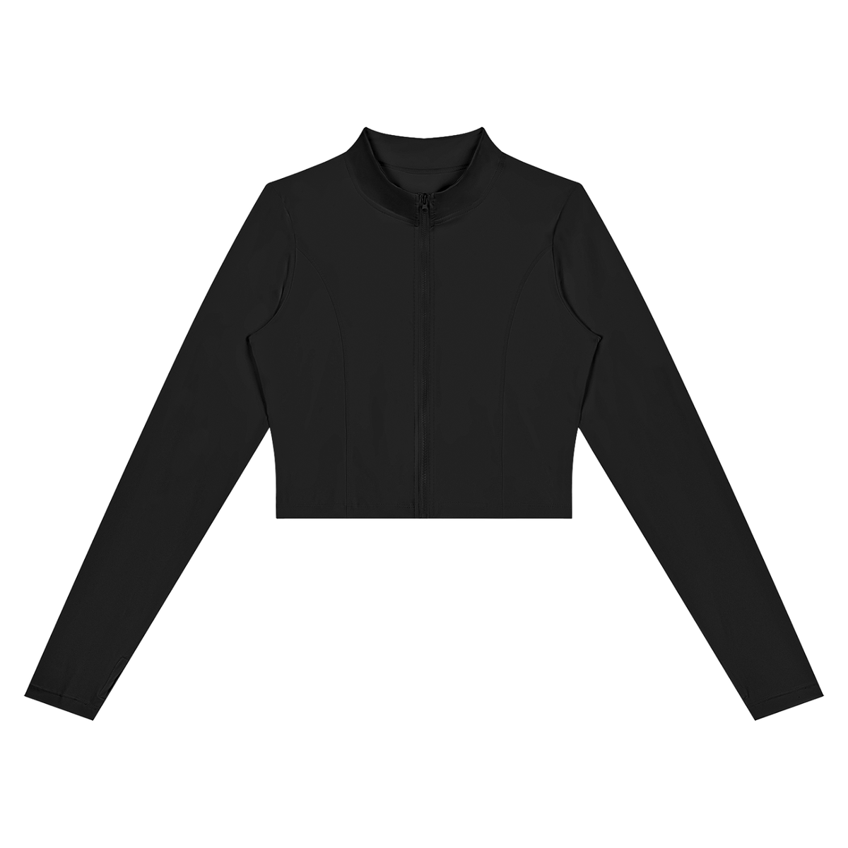Tandem Cropped Zip Jacket in Black, women's activewear