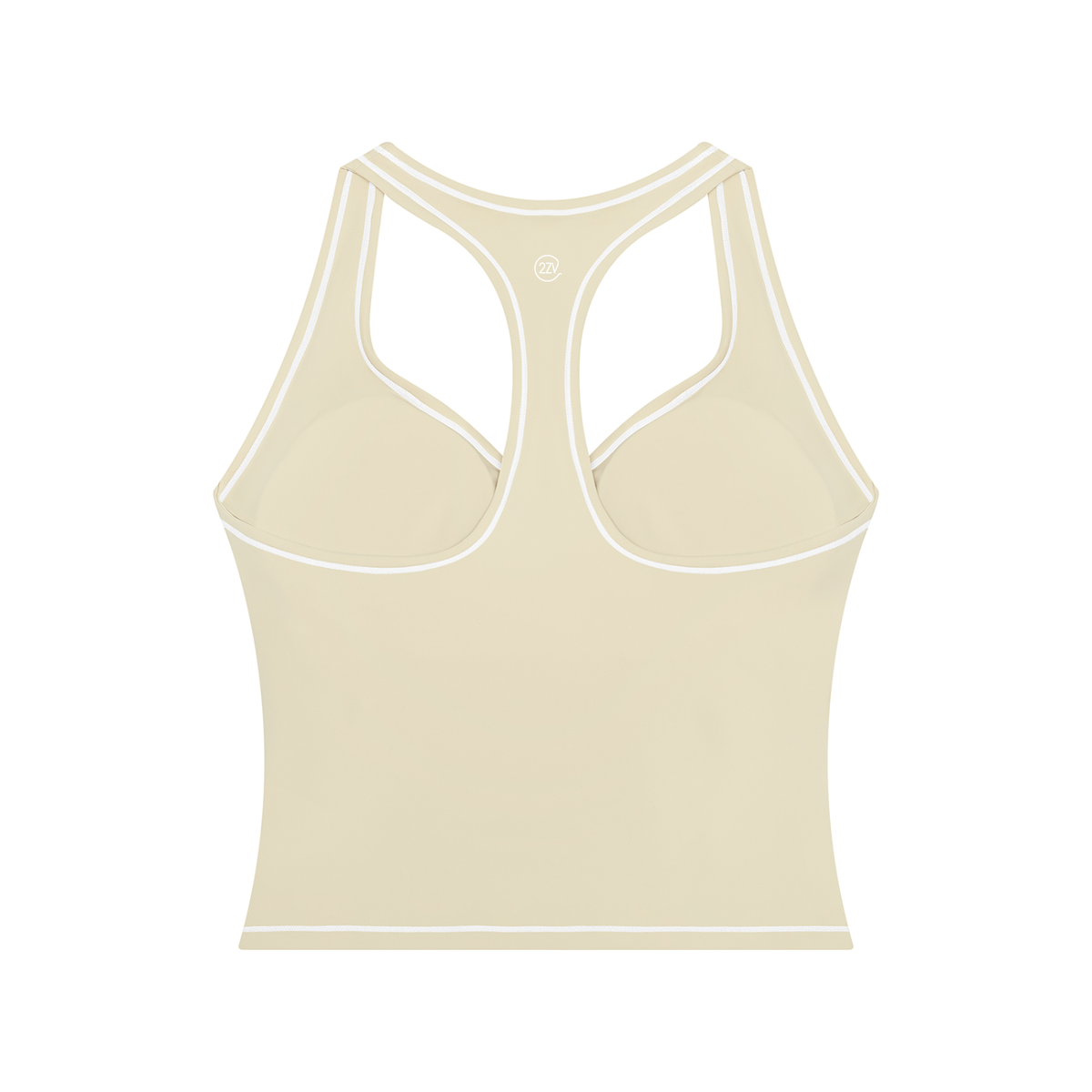 Stride Topstitch Crop Tank in Light Apricot, women's activewear
