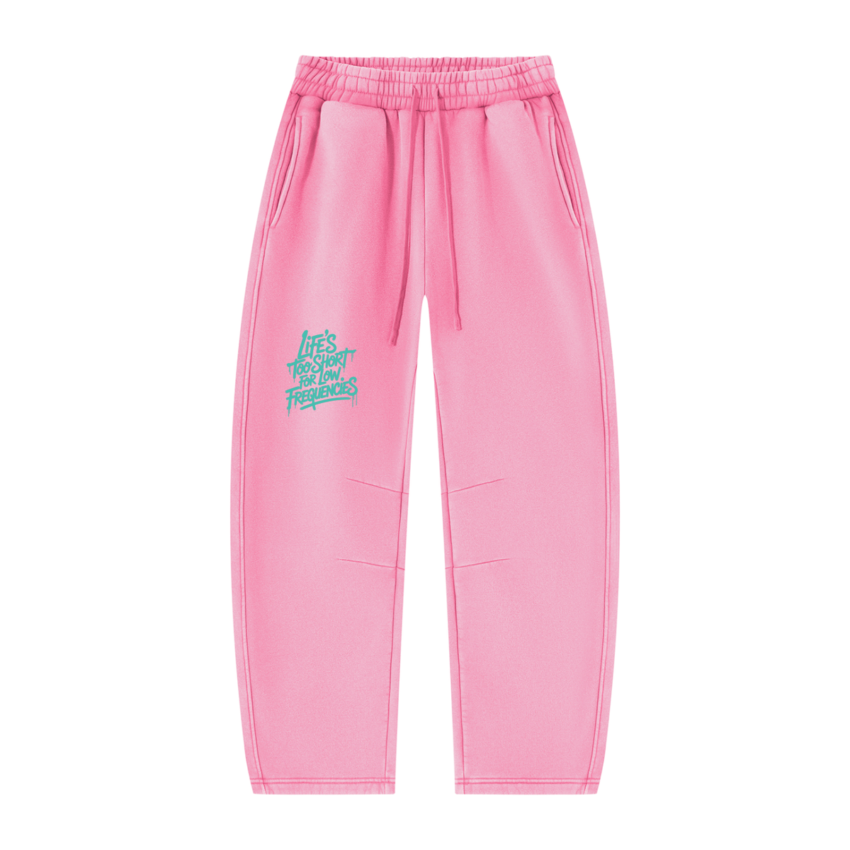 Low Frequencies Barrel Leg Sweatpants in Pink, unisex streetwear