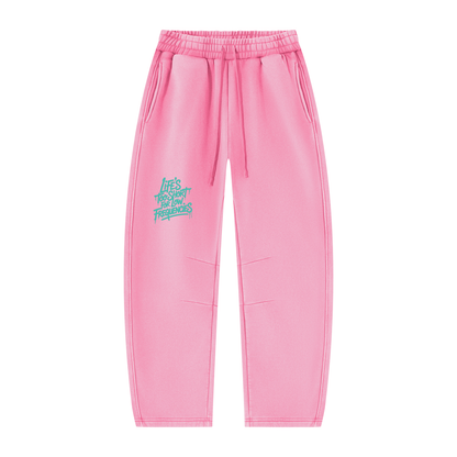 Low Frequencies Barrel Leg Sweatpants in Pink, unisex streetwear