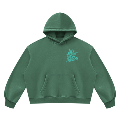 Low Frequencies Vintage Wash Hoodie in Dark Green, unisex streetwear