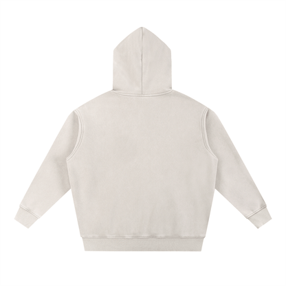 Move with Intention Snow Wash Fleece Oversize Hoodie back view in light beige color
