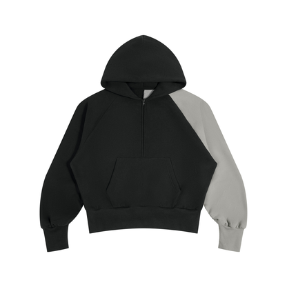 Essential Colour Block Quarter-Zip Hoodie, unisex streetwear