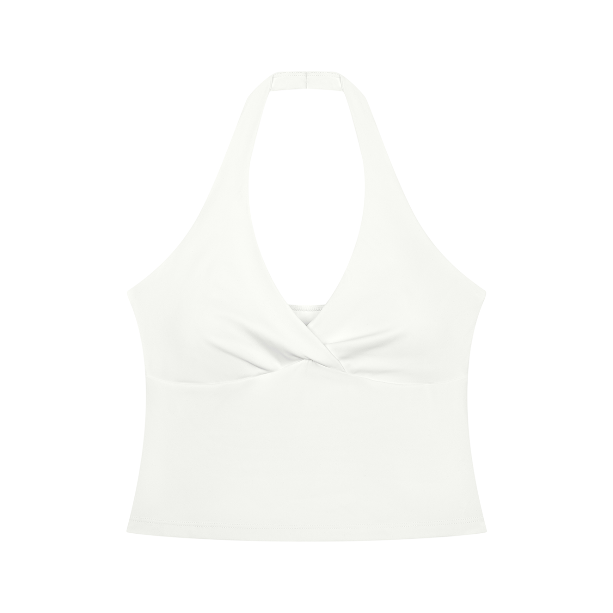 Tandem Halter Crop Top in White, women's activewear