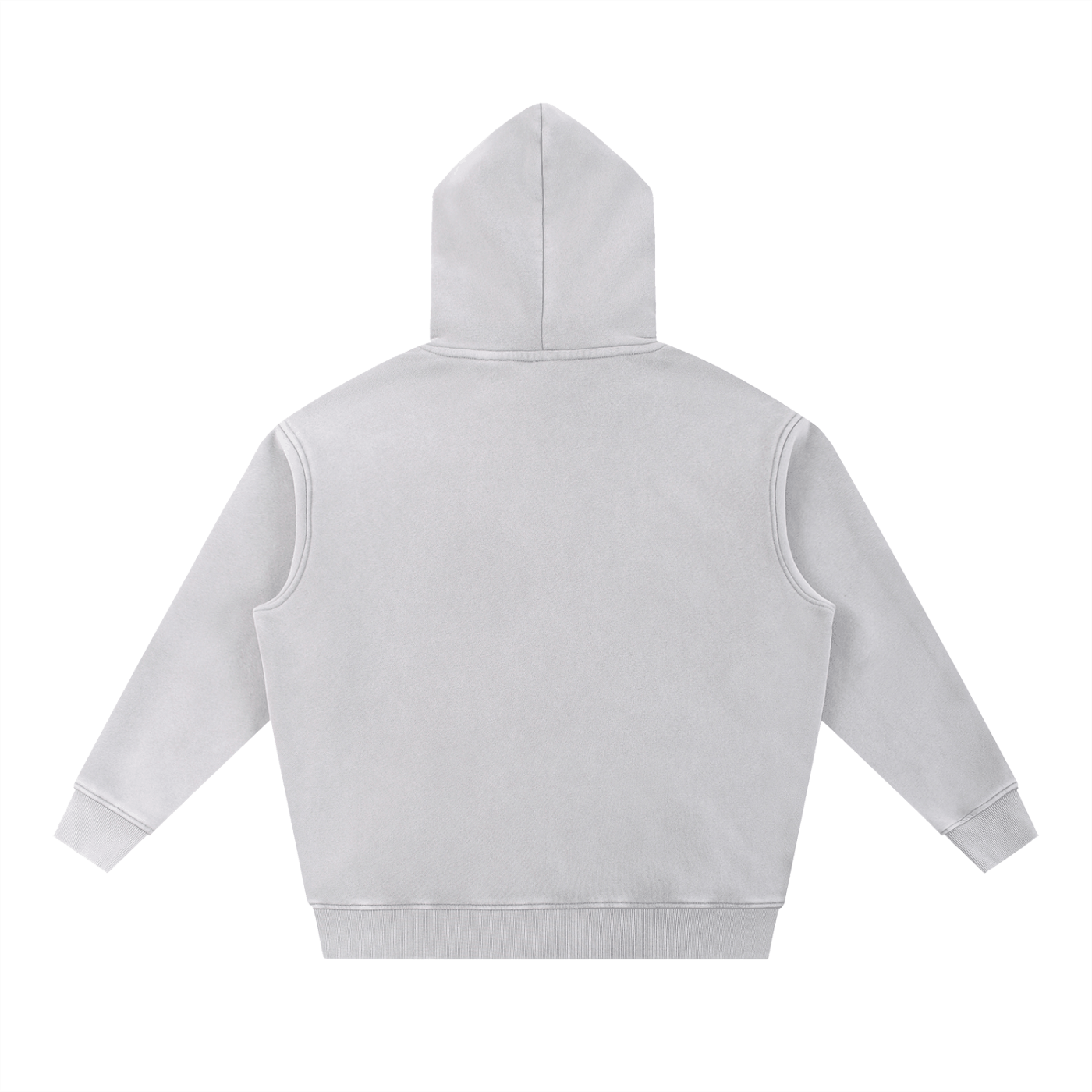 Move with Intention Snow Wash Fleece Oversize Hoodie in light gray back view, cozy and casual streetwear style