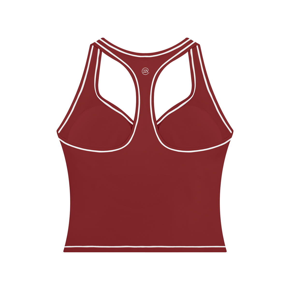 Stride Topstitch Crop Tank in Red, women's activewear
