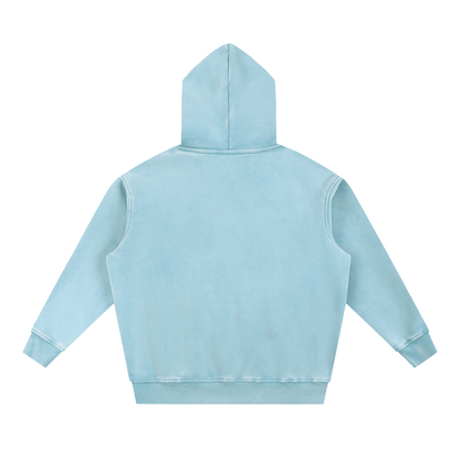 Move with Intention Snow Wash Fleece Oversize Hoodie light blue back view cozy streetwear