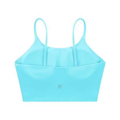 Tandem Spaghetti Strap Sports Bra in Lake Blue, women's activewear
