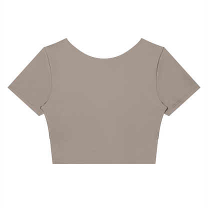 Block Short-Sleeve Crop Top, women's activewear, view 5