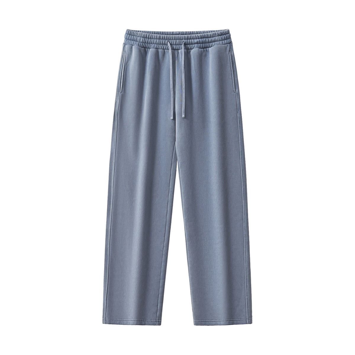 Frayed Wash Fleece Sweatpants in Blue, unisex streetwear