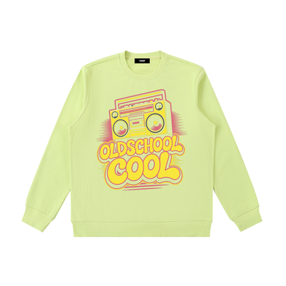 OldSchoolCool Retro Crewneck Sweatshirt in Lemon Green, unisex streetwear