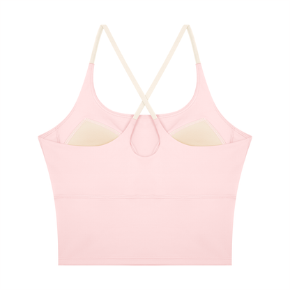 Block Lined Crop Tank, women's activewear, view 3