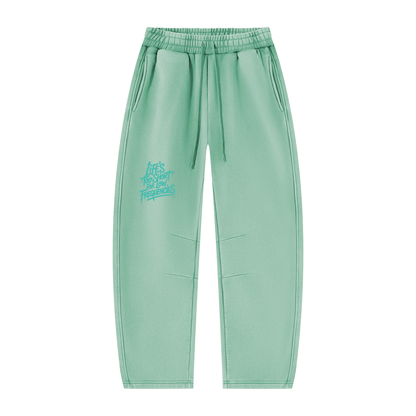 Low Frequencies Barrel Leg Sweatpants in Mint Green, unisex streetwear