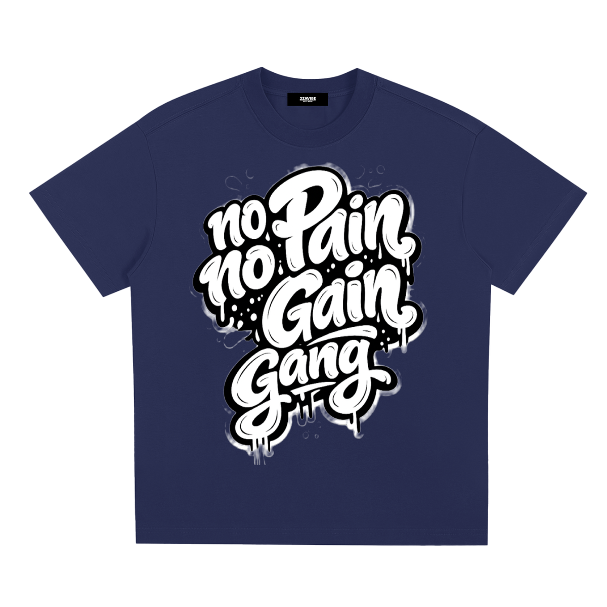 No Pain No Gain Gang Cooling Tee in Blue, unisex gym wear