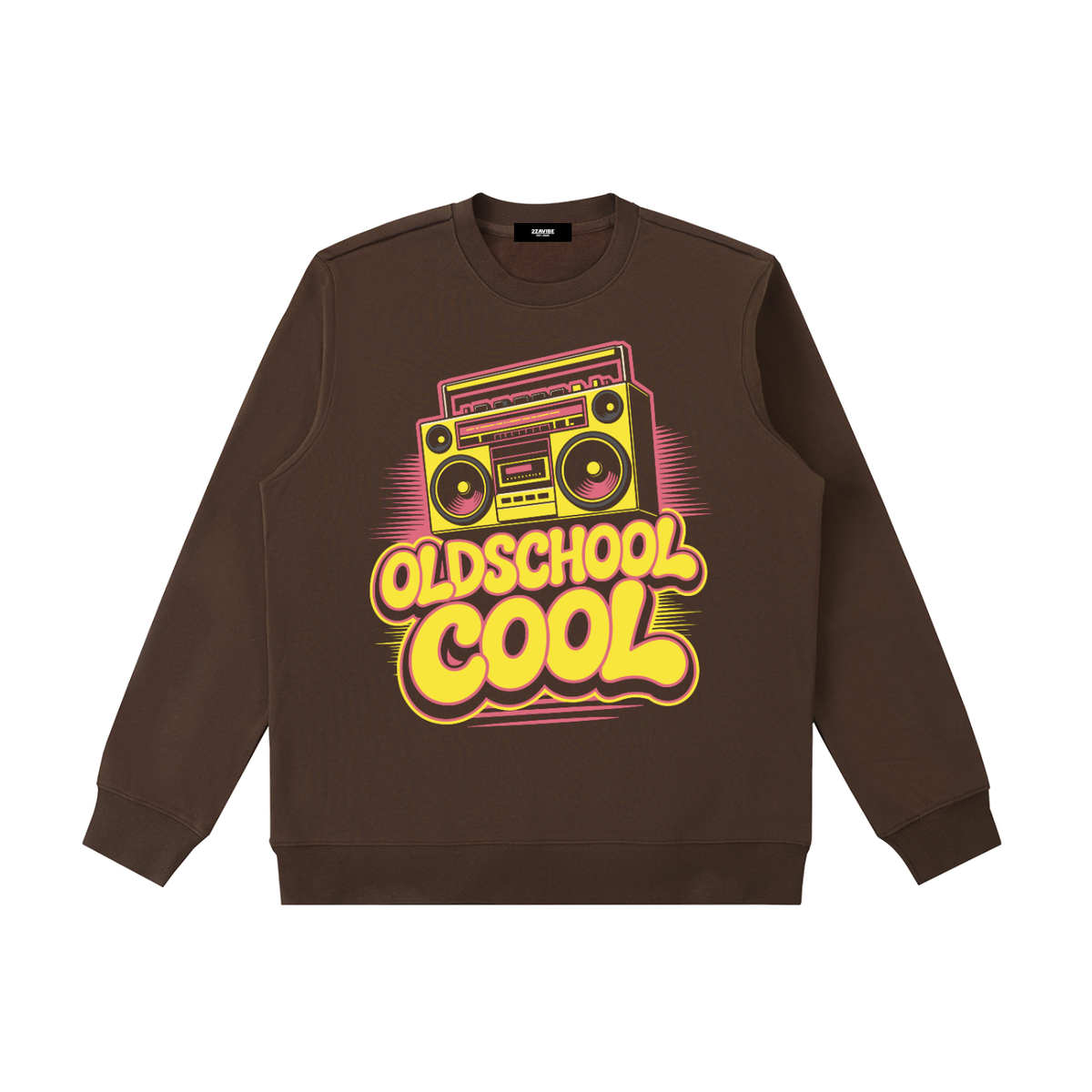 OldSchoolCool Retro Crewneck Sweatshirt in Coffee, unisex streetwear