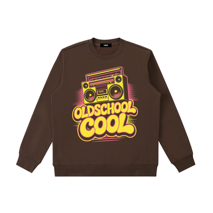 OldSchoolCool Retro Crewneck Sweatshirt in Coffee, unisex streetwear