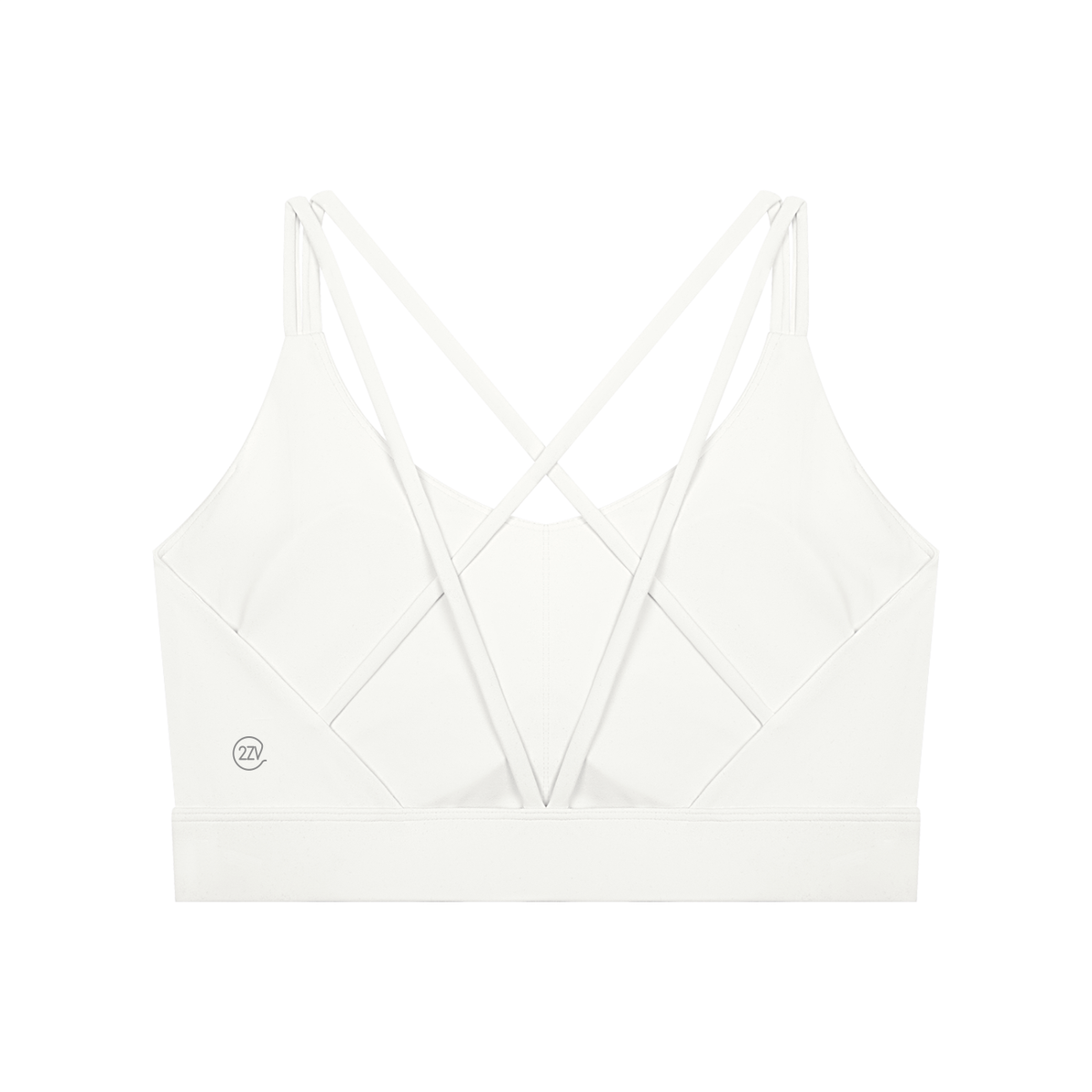 Tandem Cross-Over Sports Bra in White, women's activewear