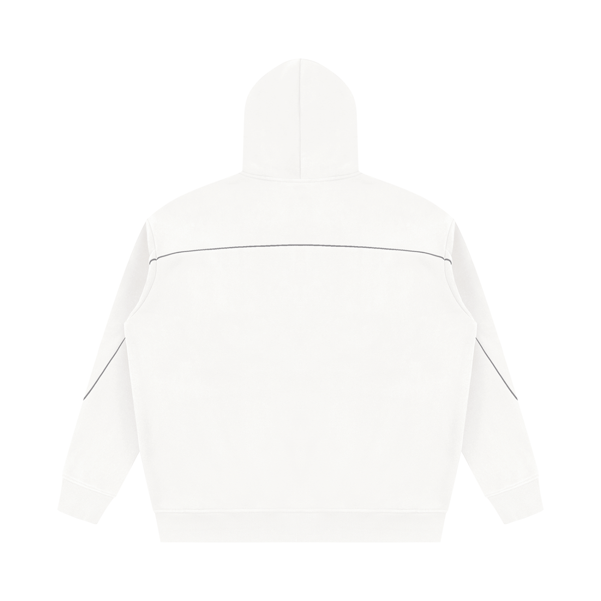 Essential Piping Fleece Hoodie, unisex streetwear, view 3