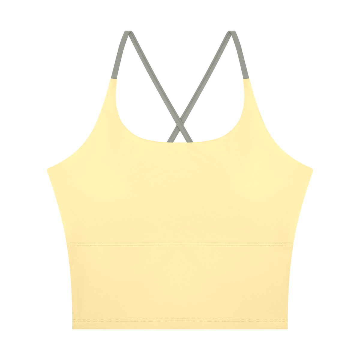 Block Lined Crop Tank in Yellow, women's activewear