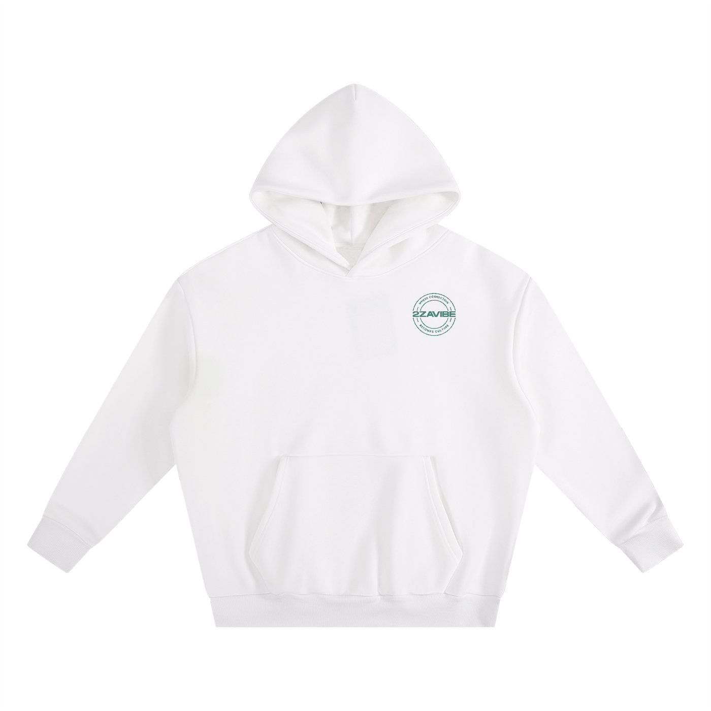 Move with Purpose oversized cropped white cotton-blend hoodie with hood and front pocket