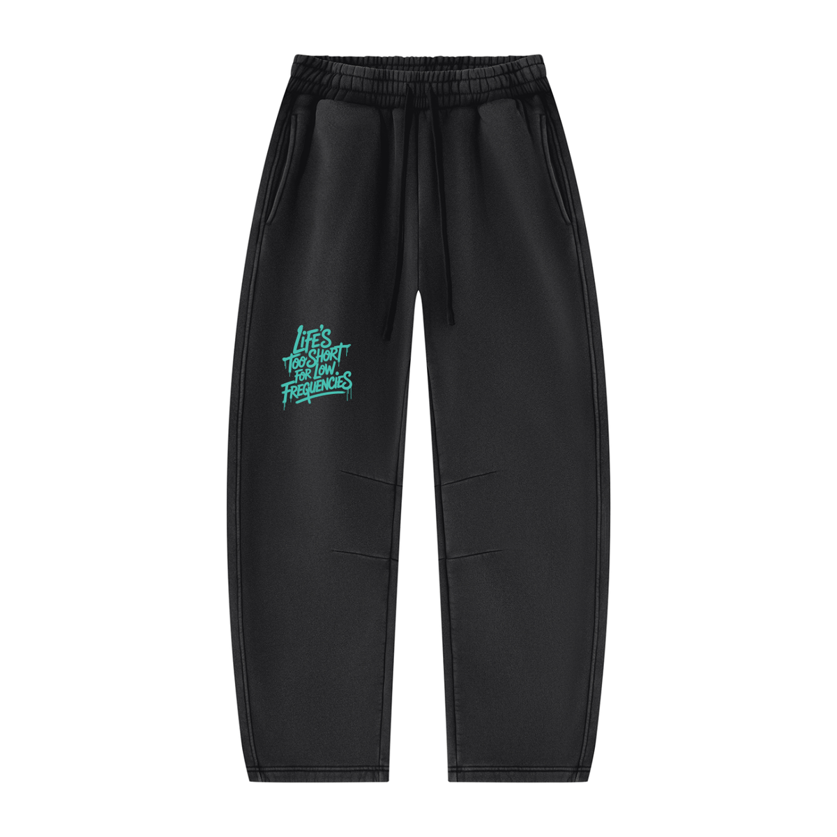 Low Frequencies Barrel Leg Sweatpants in Black, unisex streetwear