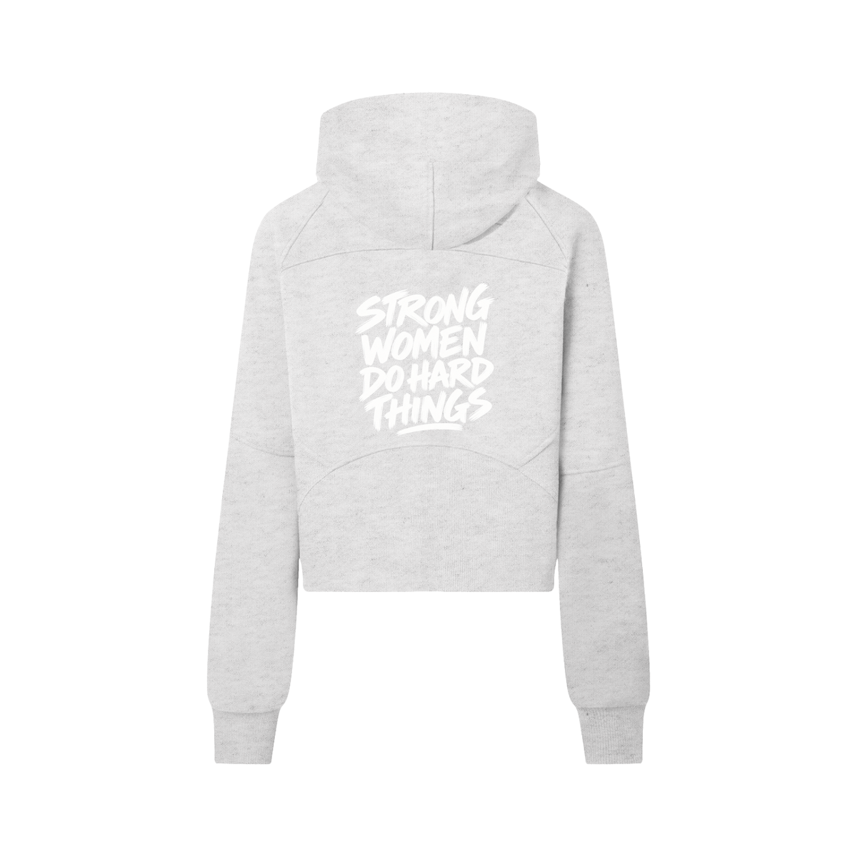 Strong Women Do Hard Things Cropped Half-Zip Hoodie, women's streetwear, view 2