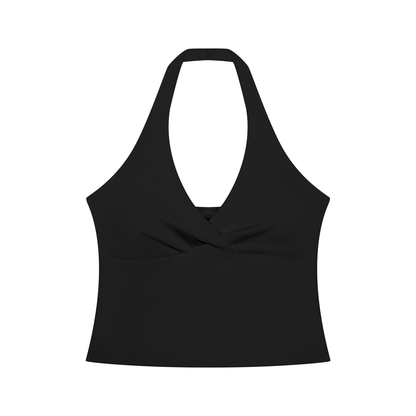 Tandem Halter Crop Top in Black, women's activewear
