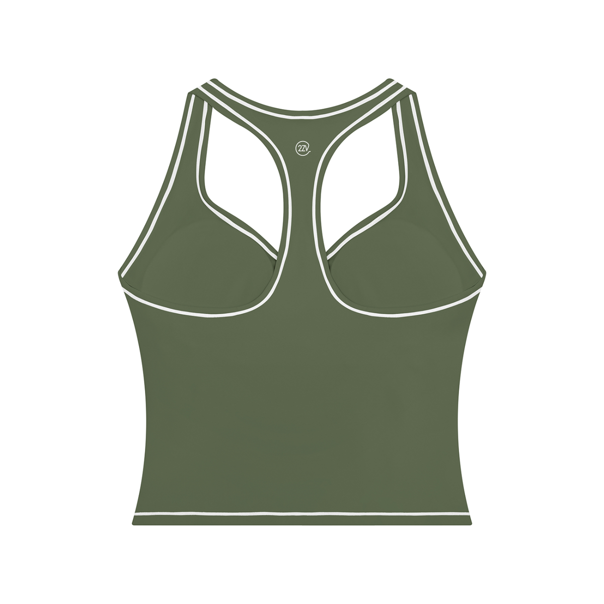 Stride Topstitch Crop Tank in Gray Green, women's activewear