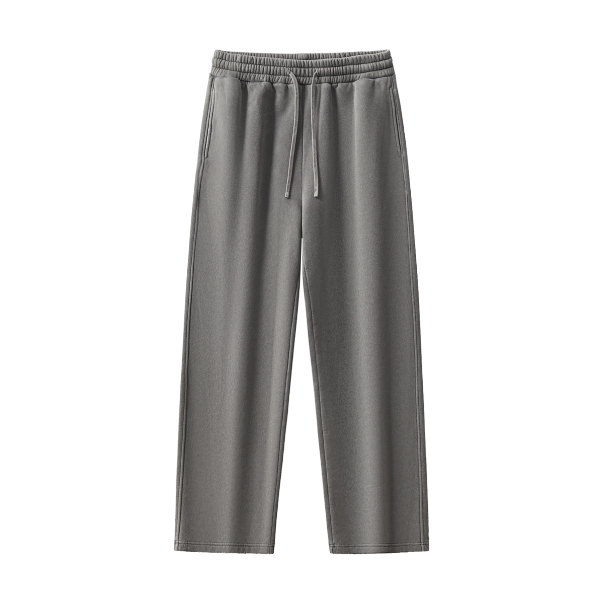 Frayed Wash Fleece Sweatpants in Dark Gray, unisex streetwear