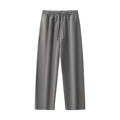 Frayed Wash Fleece Sweatpants in Dark Gray, unisex streetwear