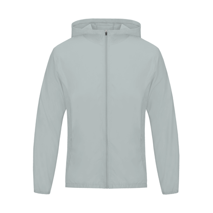 Recover Lightweight Zip Hoodie in Light Gray, unisex activewear
