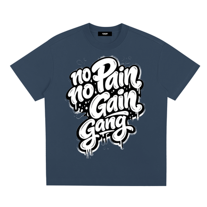 No Pain No Gain Gang Cooling Tee in Midnight Blue, unisex gym wear