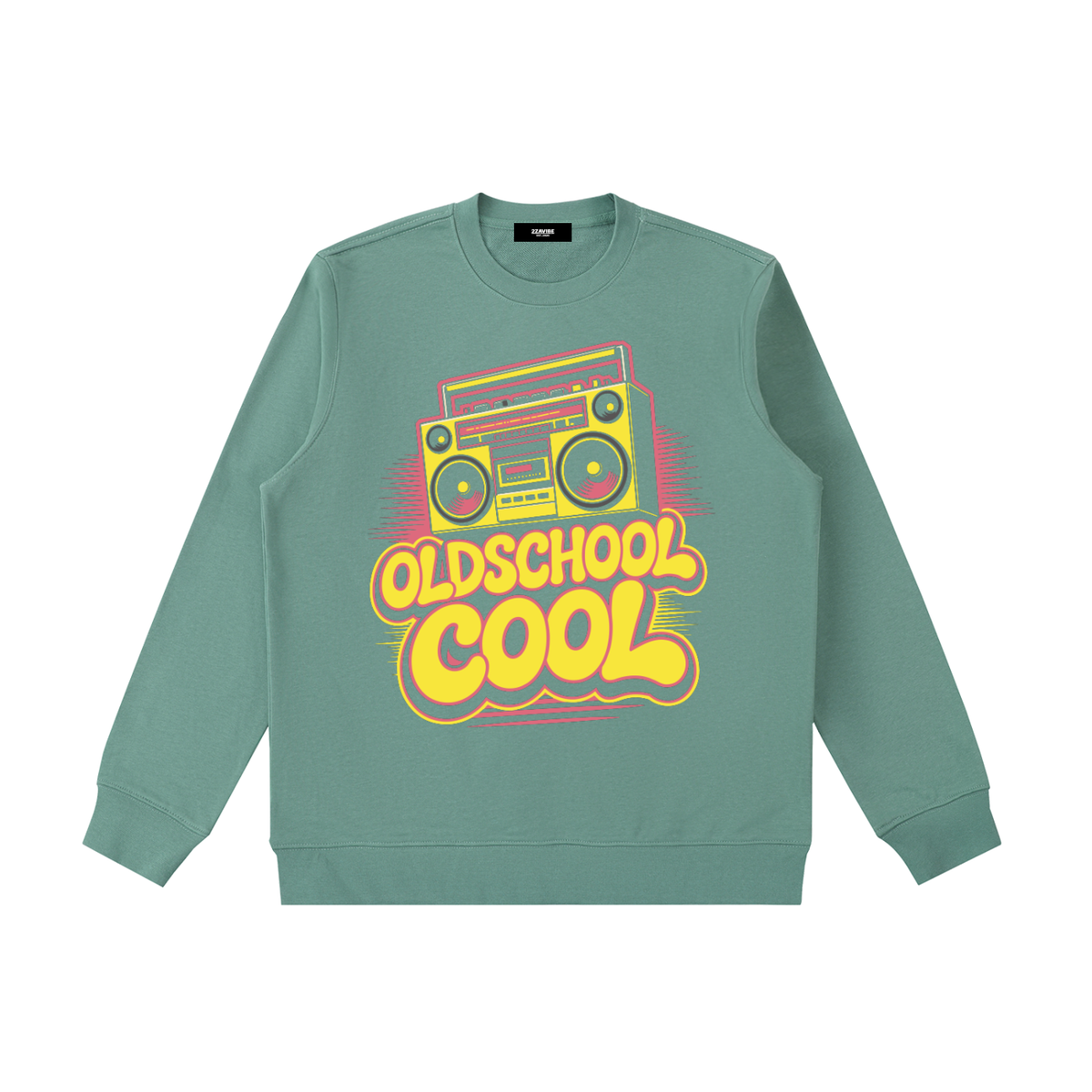 OldSchoolCool Retro Crewneck Sweatshirt in Dark Green, unisex streetwear