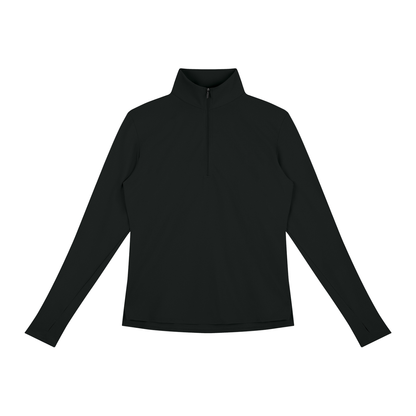 Recover Waffle Quarter-Zip in Black, women's activewear