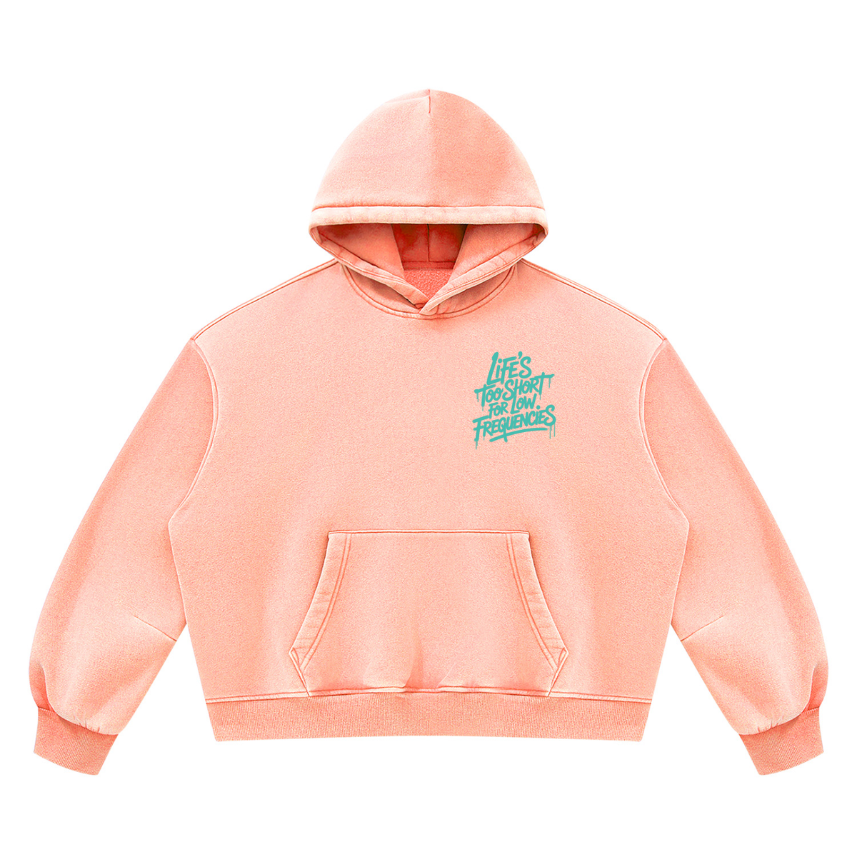 Low Frequencies Vintage Wash Hoodie in Light Pink, unisex streetwear