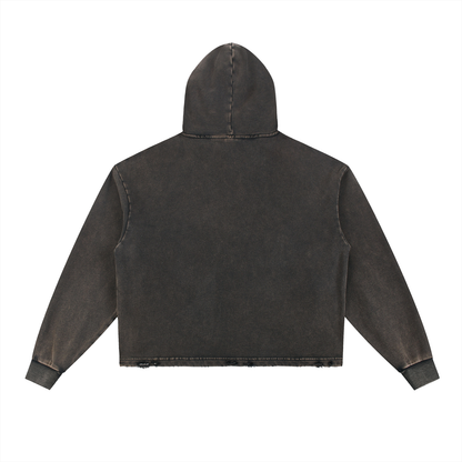 Essential Raw Seam Vintage Wash Hoodie, unisex streetwear