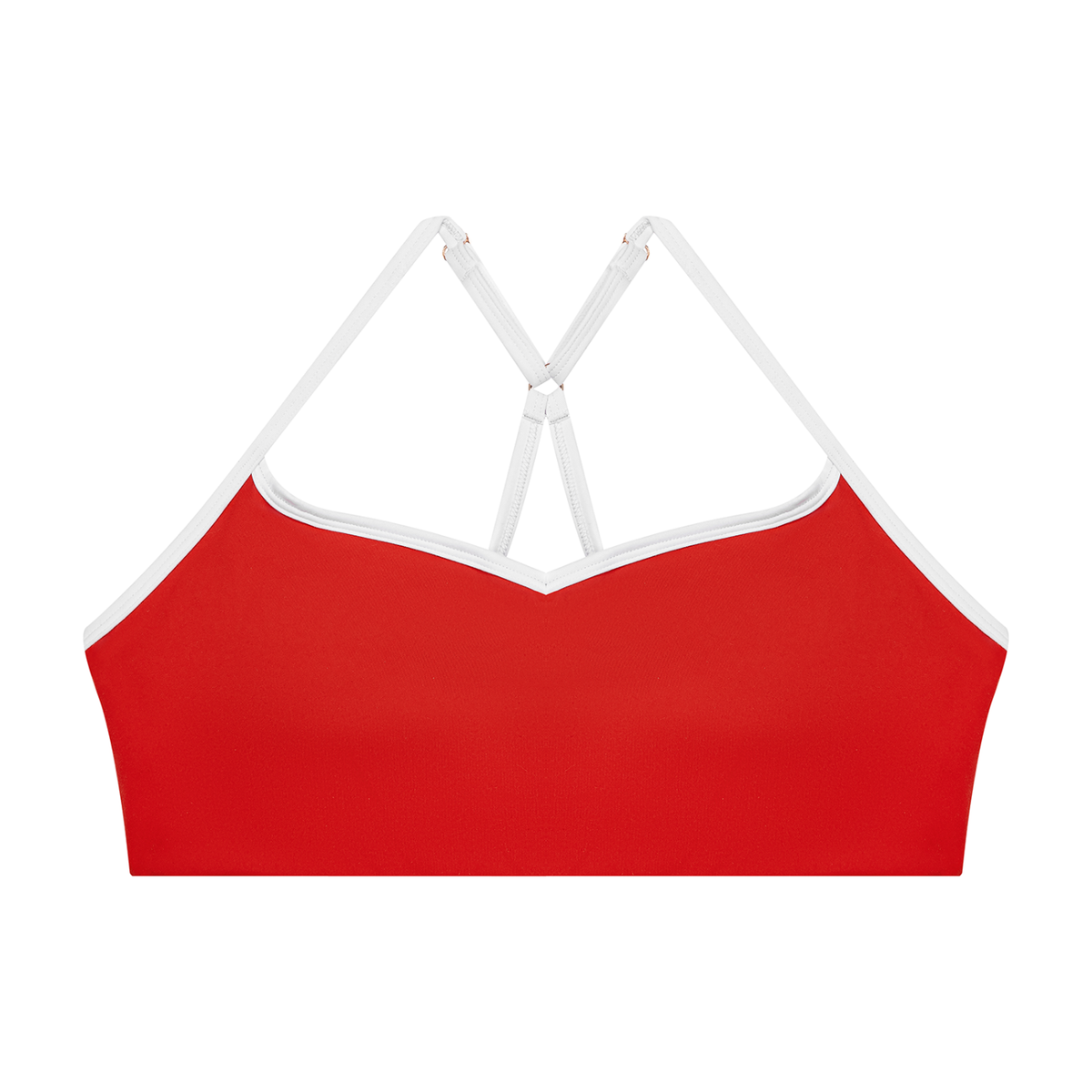 Stride Contrast Sports Bra in Red, women's activewear