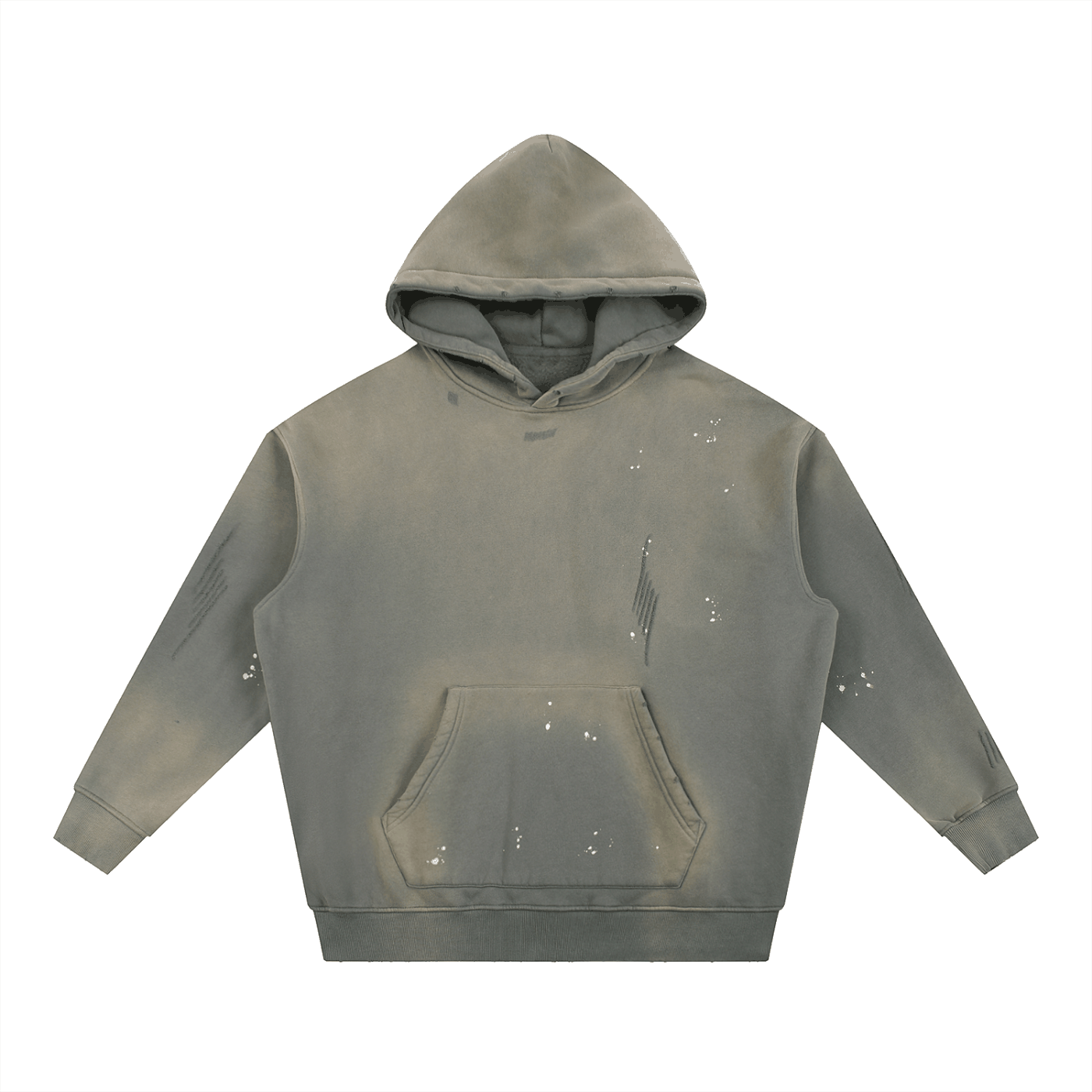Vintage washed frayed hoodie oversized fleece streetwear sweatshirt with hood and long sleeves