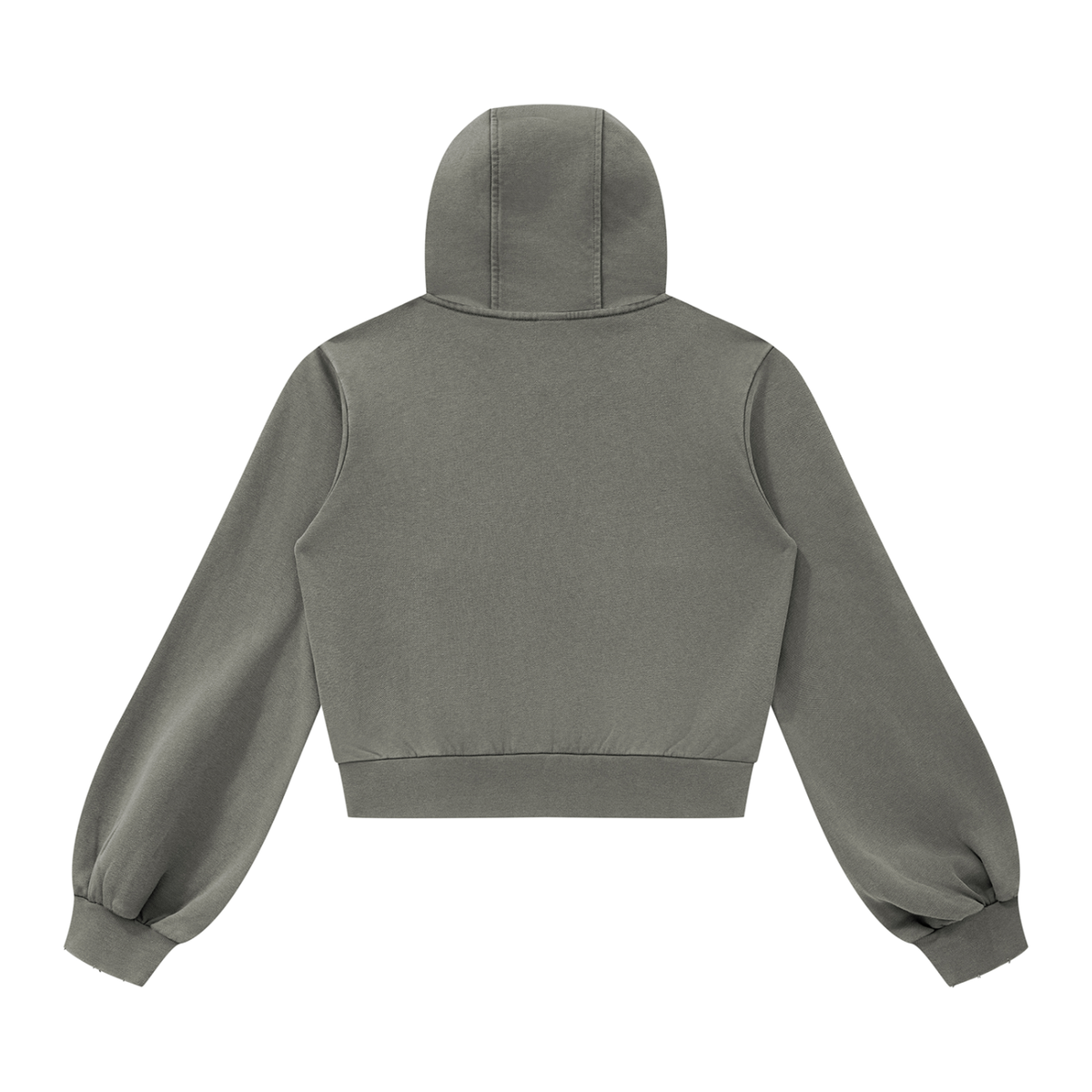 Vintage Wash Cropped Zip Hoodie, women's streetwear