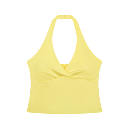 Tandem Halter Crop Top in Yellow, women's activewear
