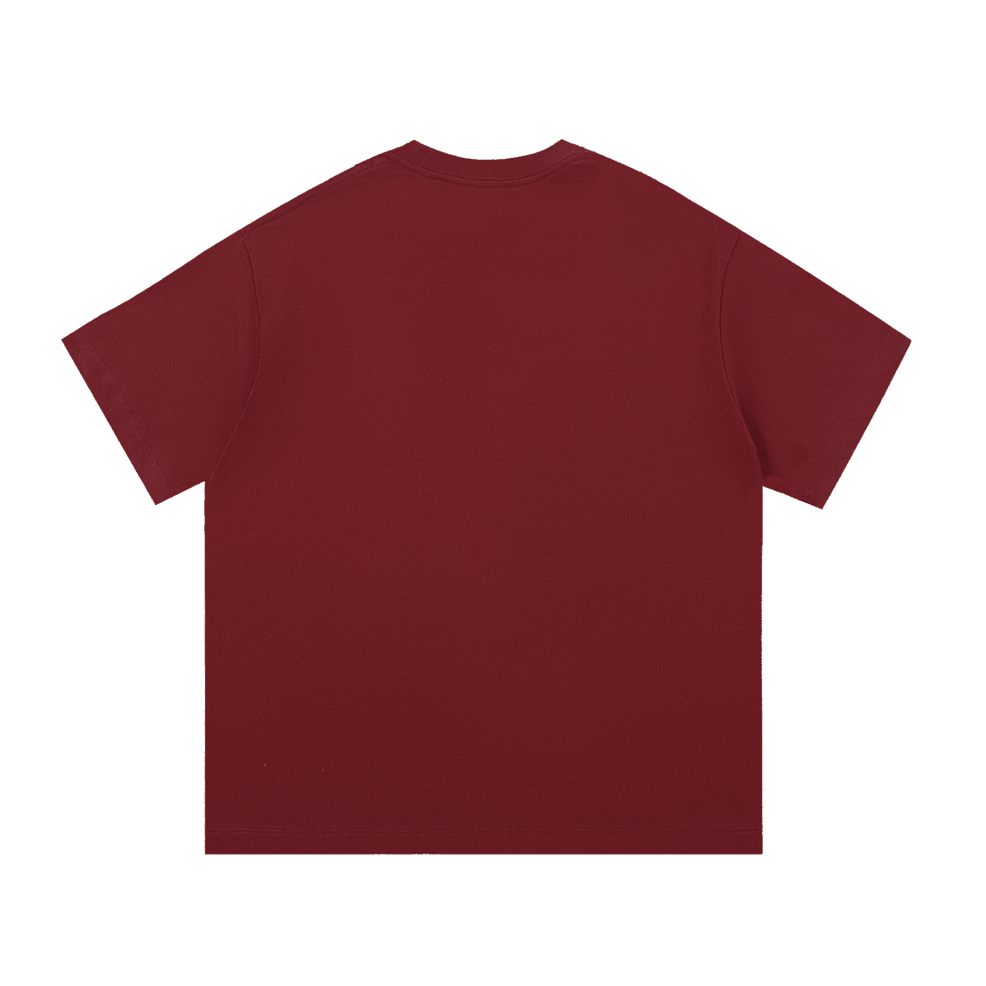 Essential Cotton T Shirt maroon short sleeve casual unisex basic tee back view