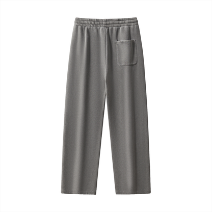 Frayed Wash Fleece Sweatpants, unisex streetwear, view 3