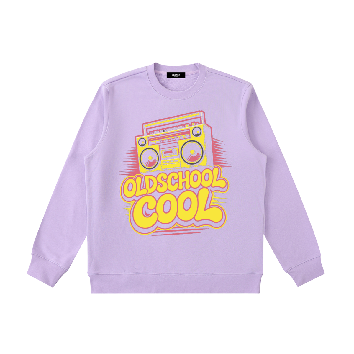 OldSchoolCool Retro Crewneck Sweatshirt in Light Purple, unisex streetwear
