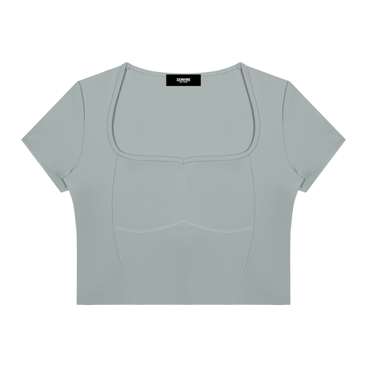 Stride Square-Neck Crop Tee in Haze Blue, women's activewear