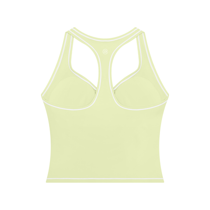 Stride Topstitch Crop Tank in Light Green, women's activewear