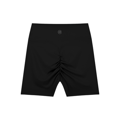 Tandem Strappy Biker Shorts in Black, women's activewear