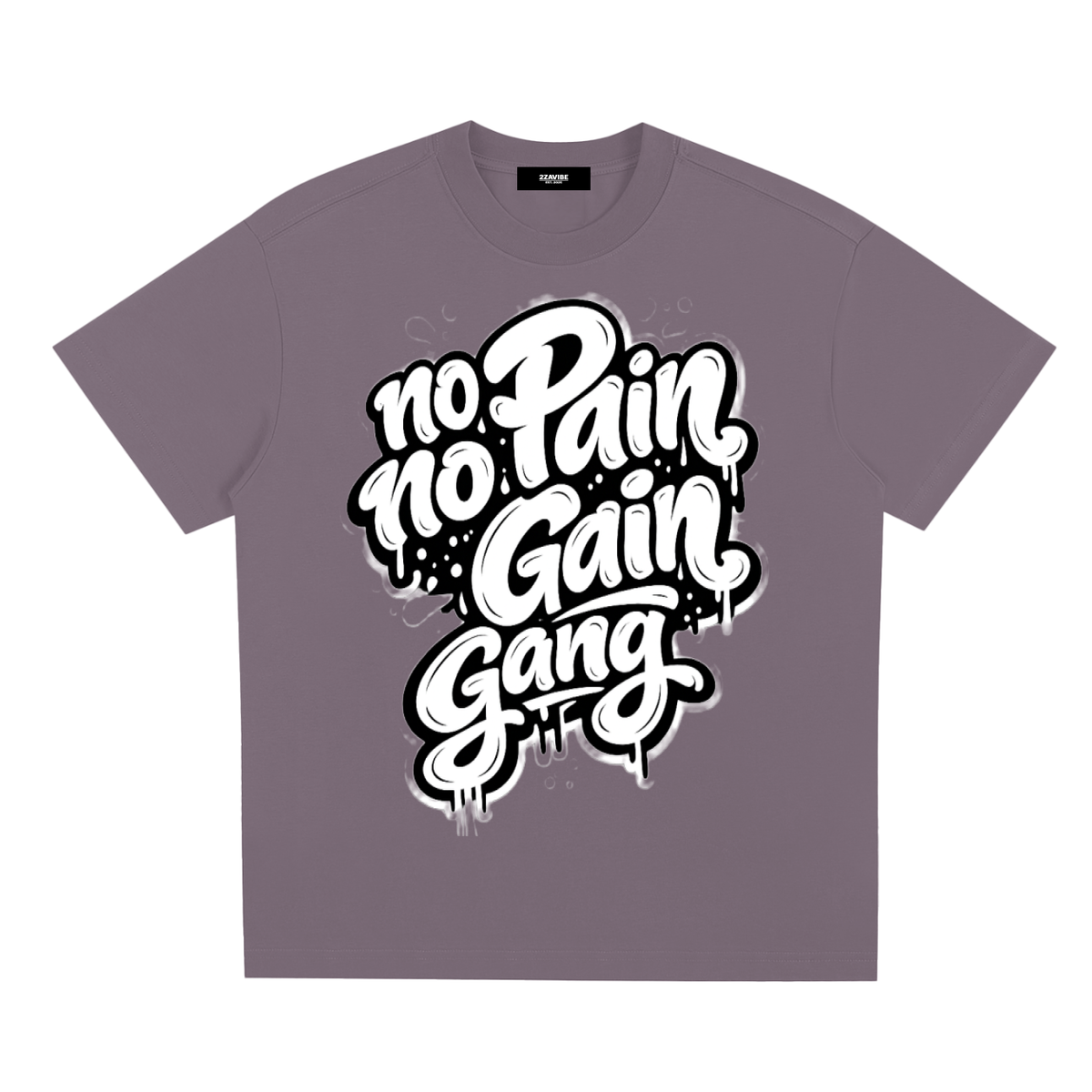 No Pain No Gain Gang Cooling Tee in Plum Purple, unisex gym wear