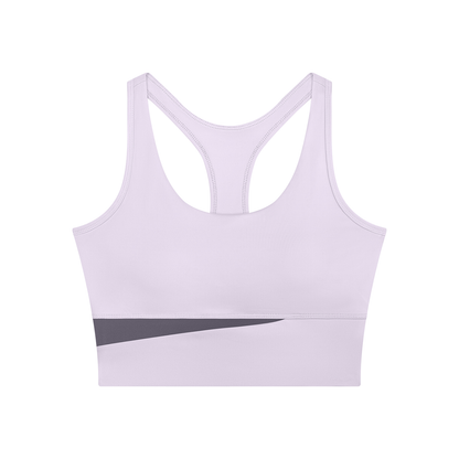 Block Two-Tone Crop Tank in Light Purple with Deep Purple, women's activewear