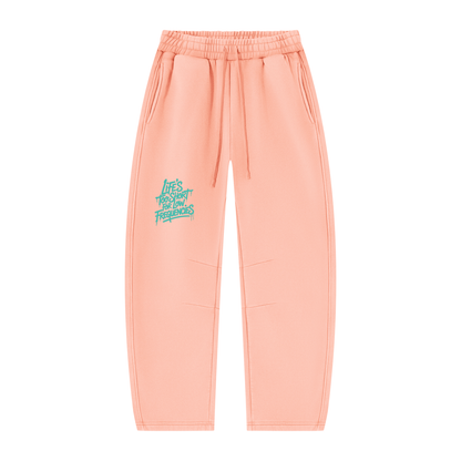 Low Frequencies Barrel Leg Sweatpants in Light Pink, unisex streetwear